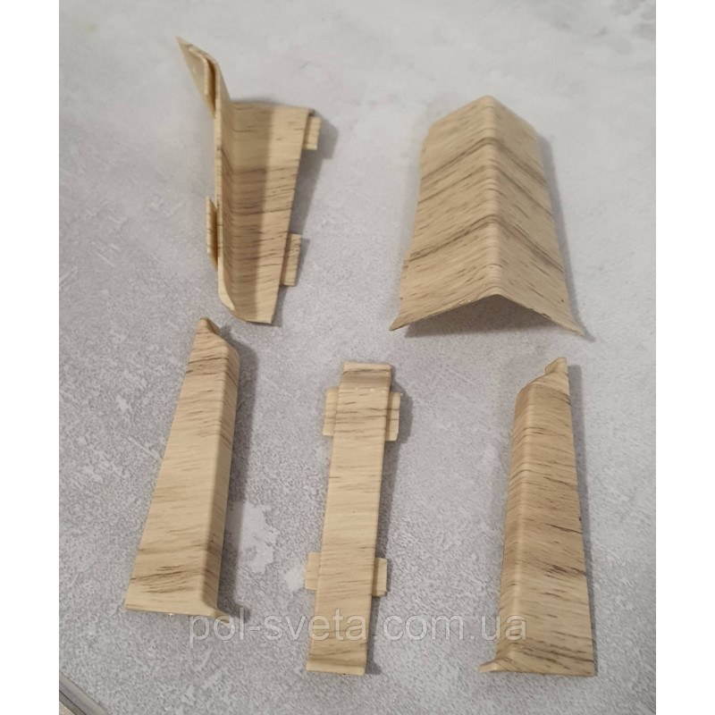 З'єднання до плінтуса ПВХ Grun Holz 70 мм, Горіх Модерн 015