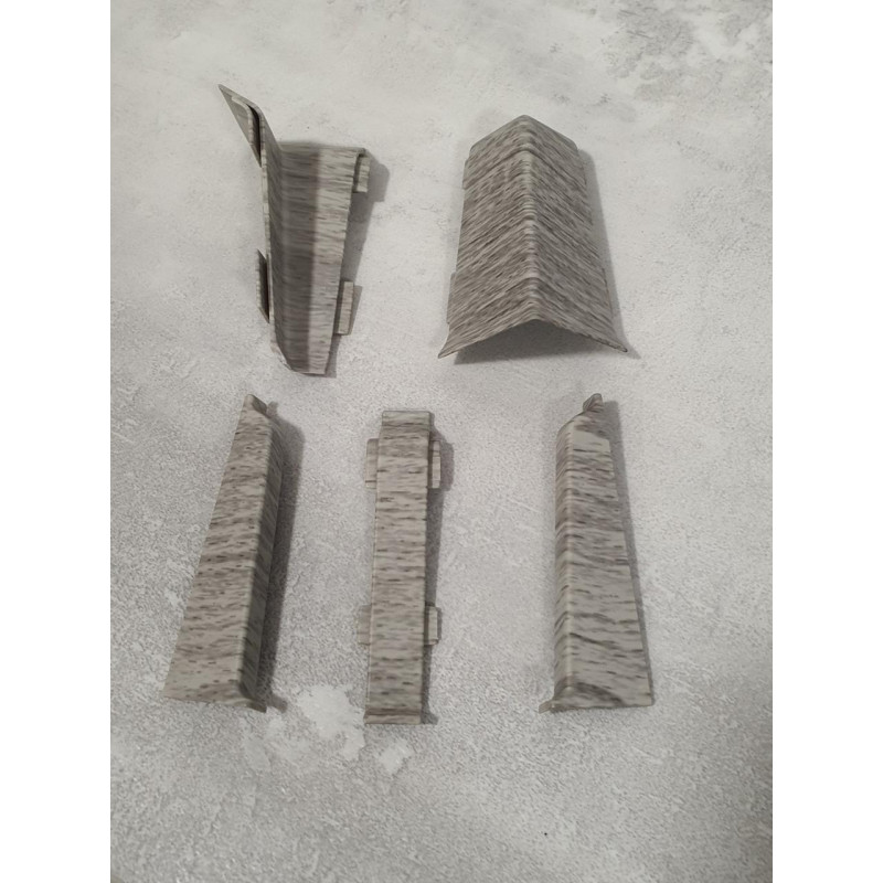 З'єднання до плінтуса ПВХ Grun Holz 70 мм, Дуб Сірий 878