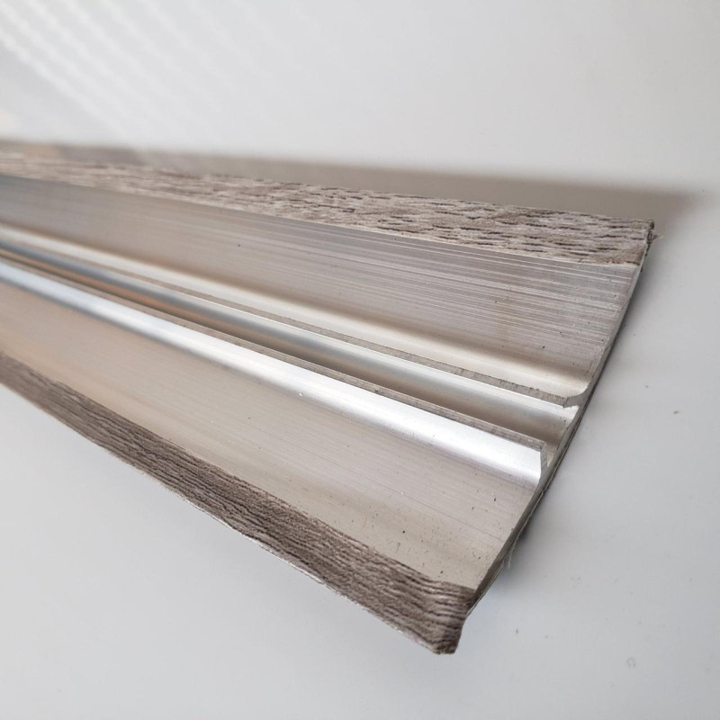 Напівкруглий підлоговий поріг з прихованим кріпленням шириною 60 мм, Дуб Попелястий (АП-014)