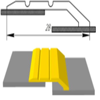 Алюмінієвий поріг АП-007 (довжина 900, 1800, 2700 мм)