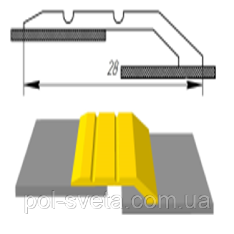 Алюмінієвий поріг з перепадом 5мм довжина 2700мм