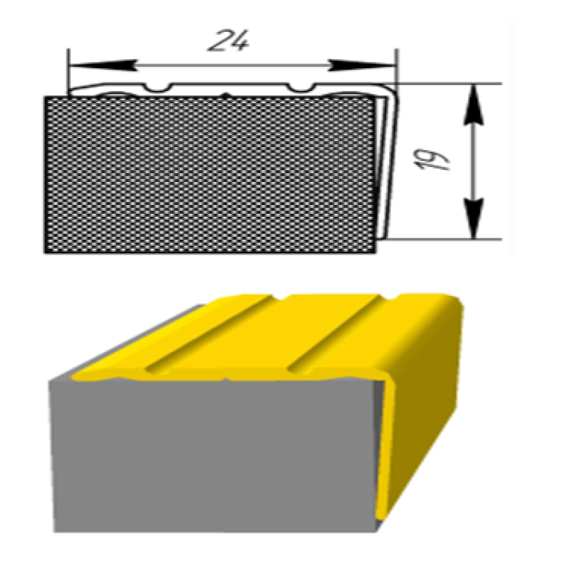 Поріг Алюмінієвий 23,5х19 L-подібний, Дуб Мокко (УЛ-121)