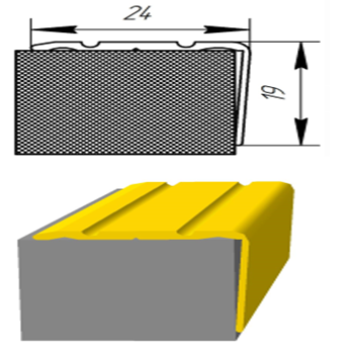 Поріг Алюмінієвий 23,5х19 L-подібний довжина 2,7м, Секвоя (УЛ-121)