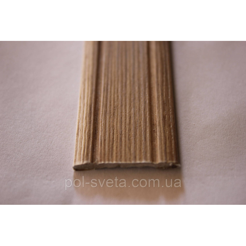 Поріг Алюмінієвий 28мм х 2мм відкритий монтаж, Дуб сірий (АП005)