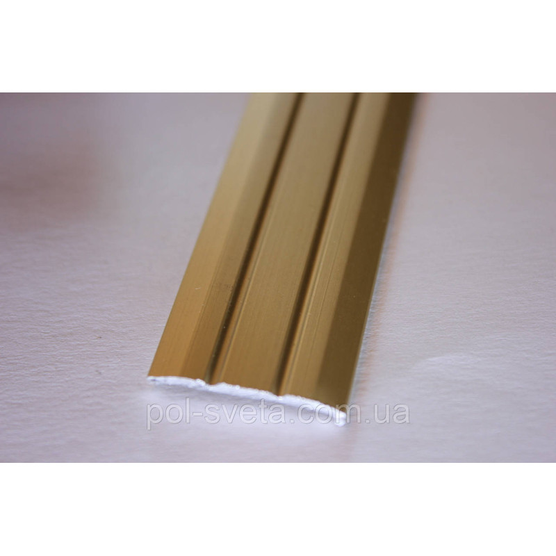 Поріг Алюмінієвий 28мм х 2мм відкритий монтаж, АП-005 ( Золото)