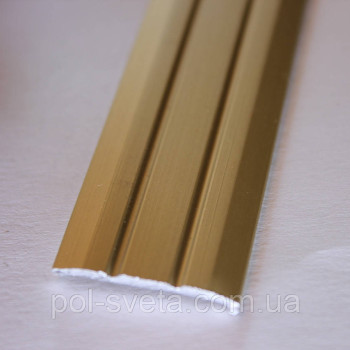 Поріг Алюмінієвий 28мм х 2мм відкритий монтаж, АП-005 ( Золото)