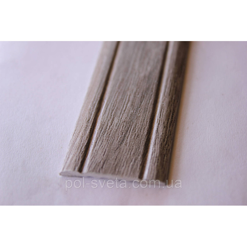 Поріг Алюмінієвий 28мм х 2мм відкритий монтаж, Дуб попелястий (АП005)