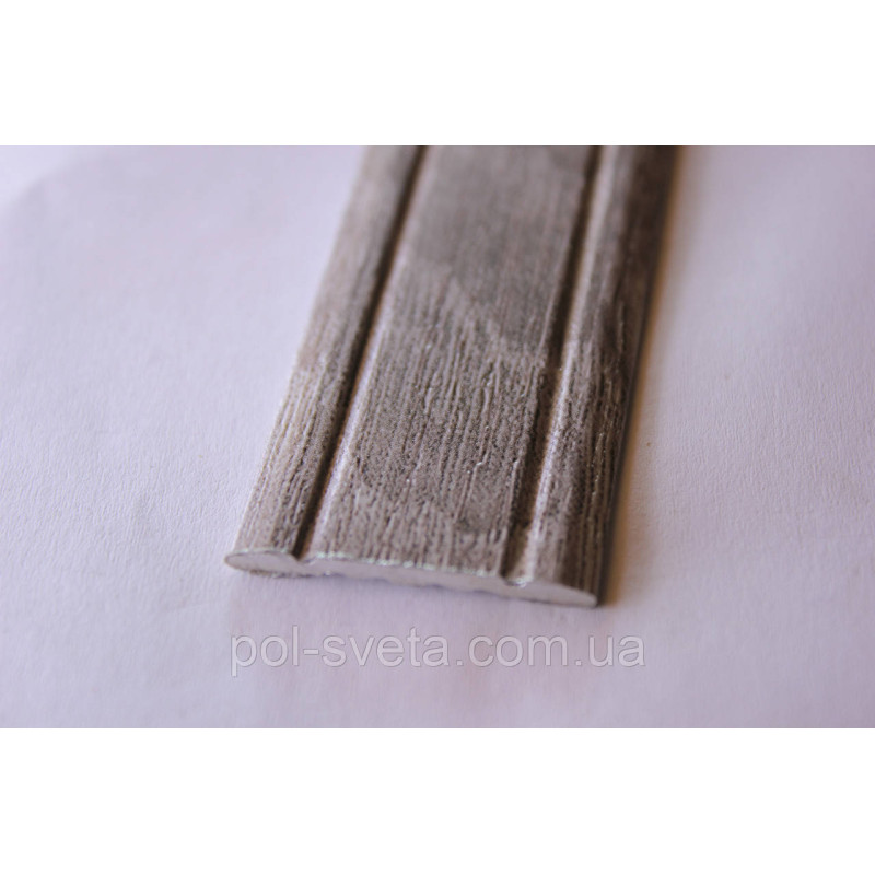Поріг Алюмінієвий 28мм х 2мм відкритий монтаж, Дуб попелястий (АП005)