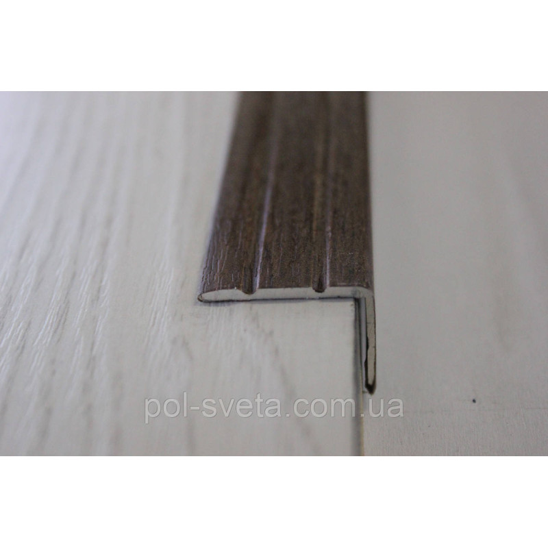 Поріг Алюмінієвий 23,5х19 L-подібний довжина 2,7м, Каштан (УЛ-121)