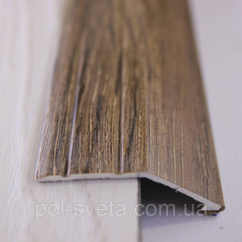 Алюмінієвий підлоговий поріг для перепаду в 10 мм, ширина 40 мм , Дуб Капучино ( АП-008)