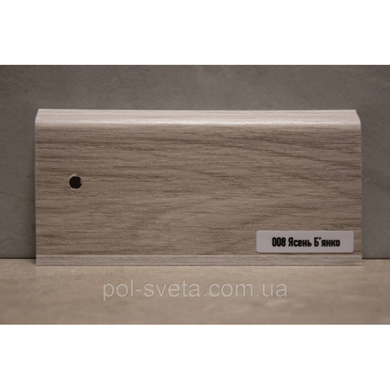 Плінтус ПВХ ТерПол 22х70х2200 мм, Ясень Б'янко 008