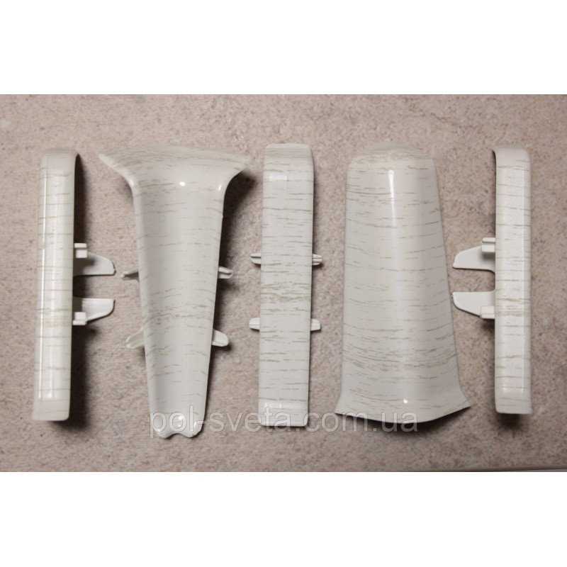 Фурнітура до плінтуса ПВХ ТерПол 22х70х2200 мм, Клен Світлий 007