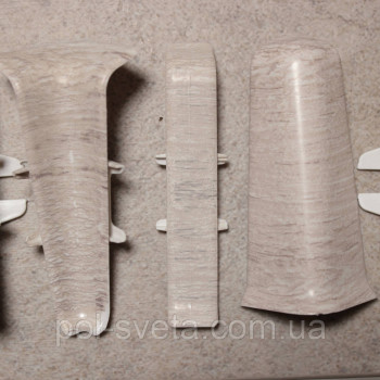 Фурнітура до плінтуса ПВХ ТерПол 22х70х2200 мм, Ясень Б'янко 008