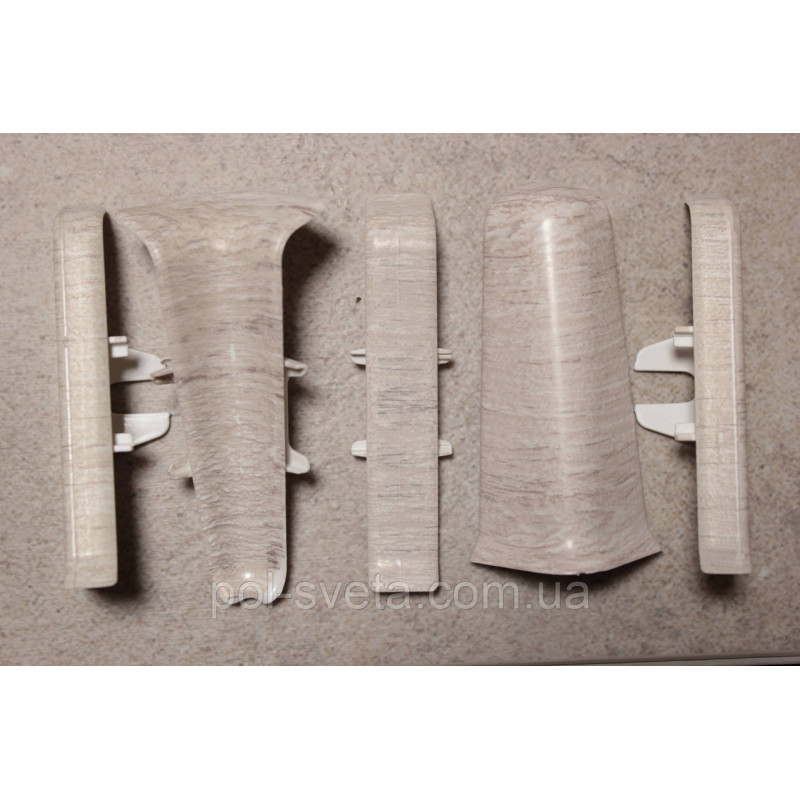 Фурнітура до плінтусу ПВХ ТерПол 22х70х2200 мм, Ясен Б'янко 008 Заглушка