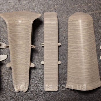 Фурнитура к плинтусу ПВХ ТерПол 22х70х2200 мм, Сосна Северная 015 Кут внутрішній