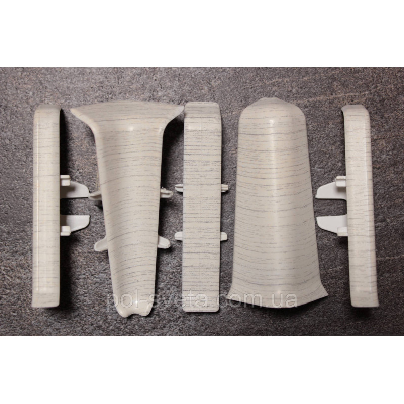 Фурнитура к плинтусу ПВХ ТерПол 22х70х2200 мм, Клен Патина 009 Кут внутрішній