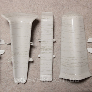 Фурнитура к плинтусу ПВХ ТерПол 22х70х2200 мм, Клен Светлый 007 Праве закінчення