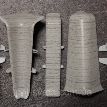 Фурнитура к плинтусу ПВХ ТерПол 22х70х2200 мм, Ясень Серый 011 Праве закінчення