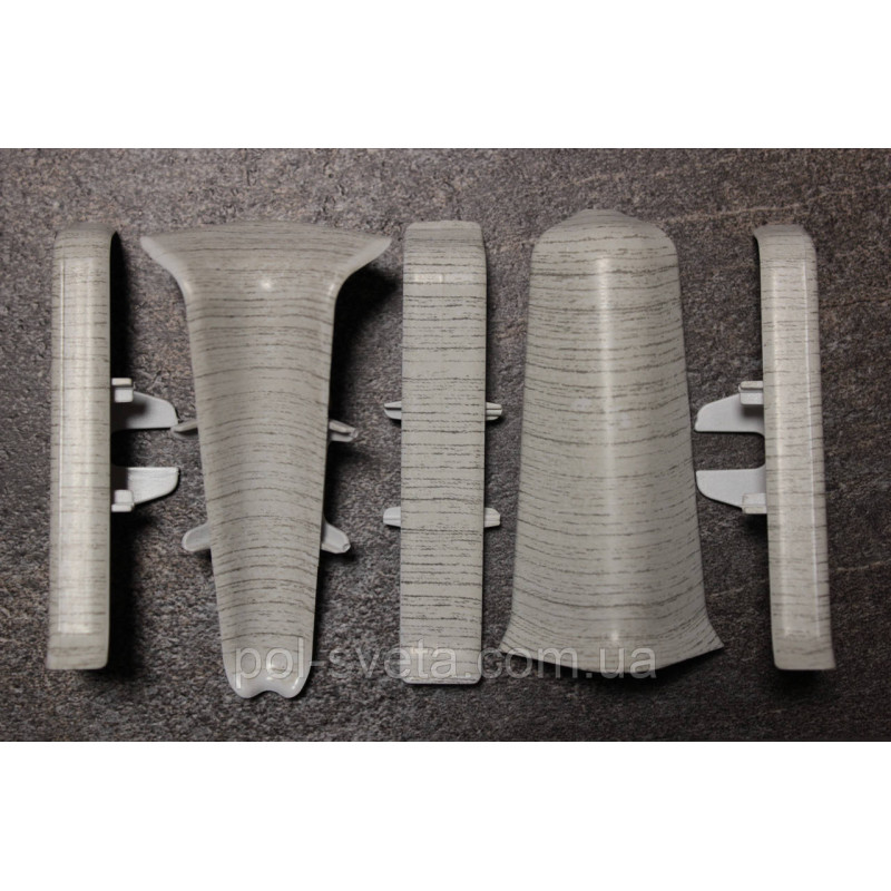 Фурнитура к плинтусу ПВХ ТерПол 22х70х2200 мм, Ясень Серый 011 Ліве закінчення