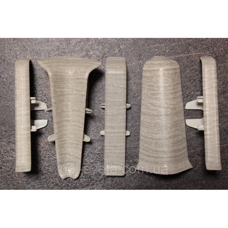 Фурнитура к плинтусу ПВХ ТерПол 22х70х2200 мм, Акация 014 Праве закінчення