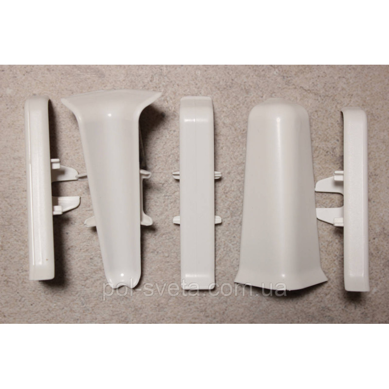 Фурнитура к плинтусу ПВХ ТерПол 22х70х2200 мм, Белый 001 Праве закінчення