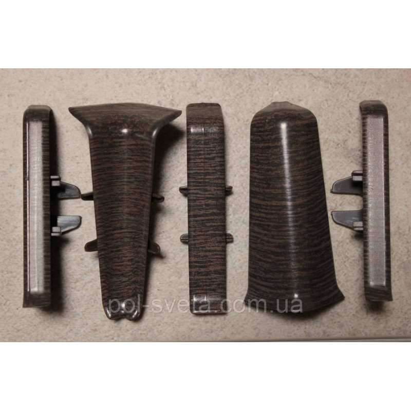 Фурнитура к плинтусу ПВХ ТерПол 22х70х2200 мм, Венге 036 Кут зовнішній