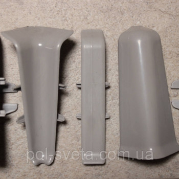 Фурнитура к плинтусу ПВХ ТерПол 22х70х2200 мм, Платиново-серый 006 Кут зовнішній