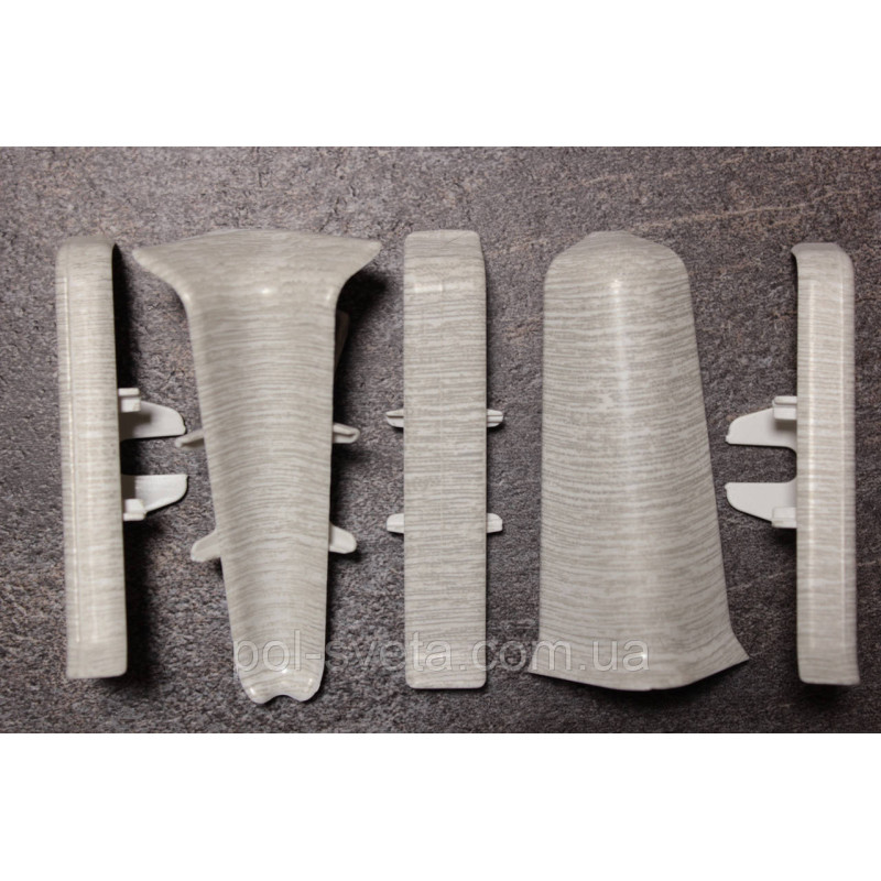 Фурнитура к плинтусу ПВХ ТерПол 22х70х2200 мм, Дуб Лате 016 Кут внутрішній