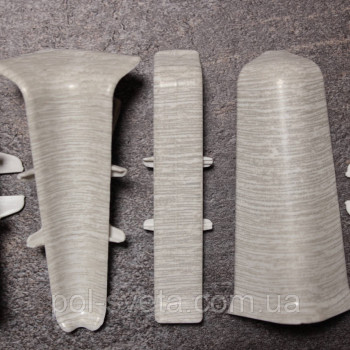 Фурнитура к плинтусу ПВХ ТерПол 22х70х2200 мм, Дуб Лате 016 Кут внутрішній