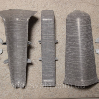 Фурнитура к плинтусу ПВХ ТерПол 22х70х2200 мм, Ясень Северный 020 Кут зовнішній