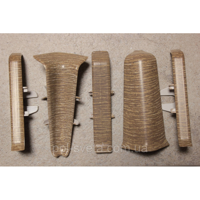 Фурнитура к плинтусу ПВХ ТерПол 22х70х2200 мм, Дуб Мокко 022 Кут внутрішній