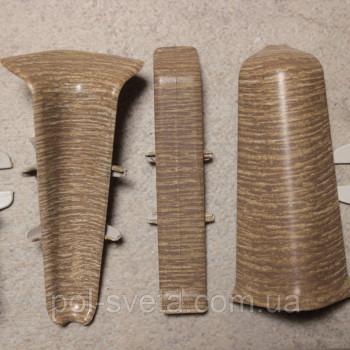 Фурнитура к плинтусу ПВХ ТерПол 22х70х2200 мм, Дуб Мокко 022 Кут зовнішній