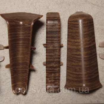 Фурнітура до плінтуса ПВХ ТерПол 22х70х2200 мм, Горіх 029