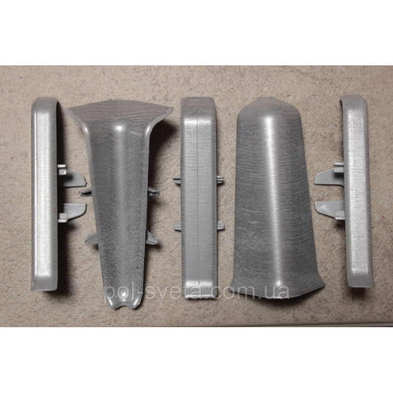 Фурнітура до плінтуса ПВХ ТерПол 22х70х2200 мм, Алюмінієвий 030