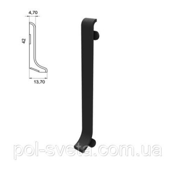 З'єднувач на алюмінієвий плінтус 40 мм, ( чорний )