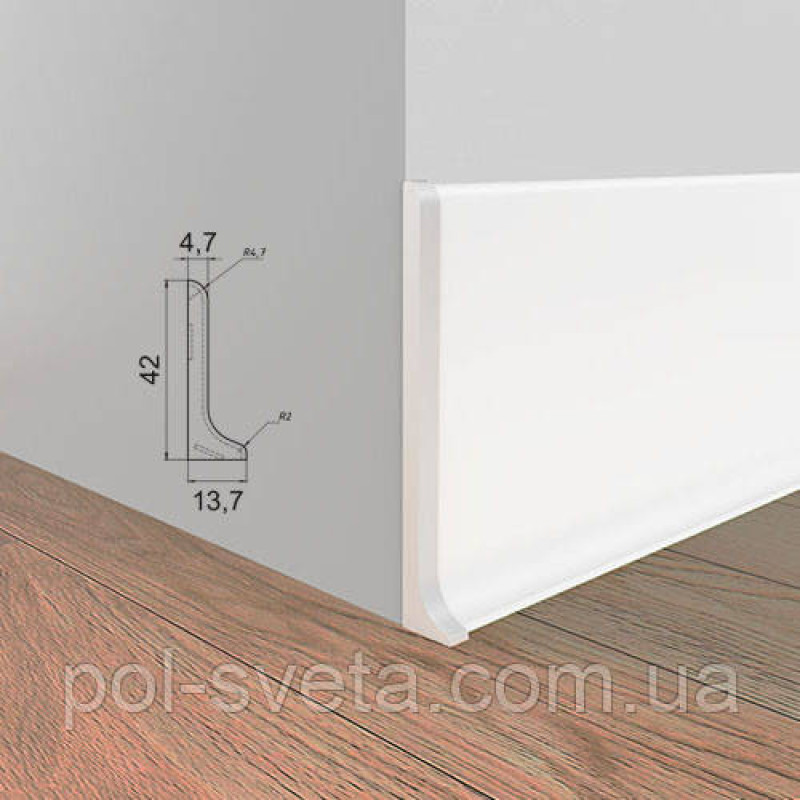 Закінченя на алюмінієвий плінтус 40 мм, пара (білий матовий)