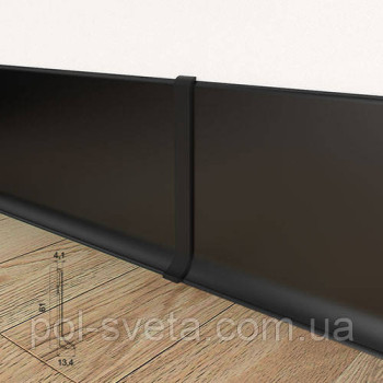 З'єднувач на алюмінієвий плінтус 60 мм, ( чорний )