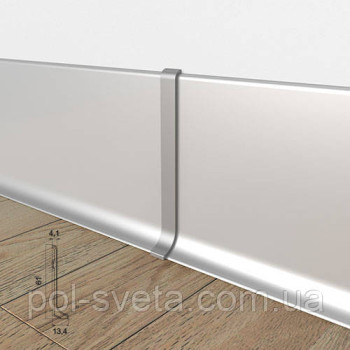 З'єднувач на алюмінієвий плінтус 60 мм, ( срібло )