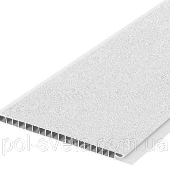Панель пластикова Decomax Інтонако білий 3000х250х8 мм Пластикова вагонка Пластикова обшивка стін