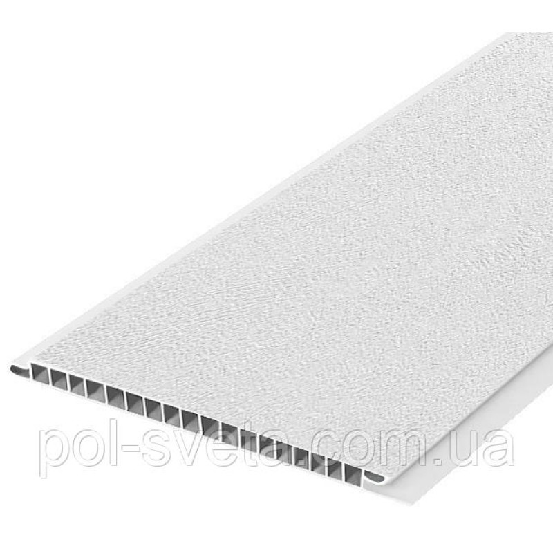 Панель пластикова Decomax Інтонако білий 3000х250х8 мм Пластикова вагонка Пластикова обшивка стін
