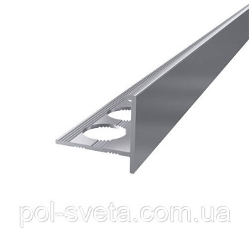 Профіль для плитки Алюмінієвий, Анодування Срібло ПАС-4718