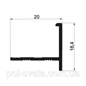 Профіль для плитки Алюмінієвий, Анодування Срібло ПАС-4718