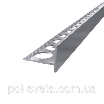 Профіль до плитки Алюмінієвий, Анодований Срібло ПАС-4549