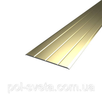 Підлоговий поріг алюмінієвий гладкий 38х2.5 мм, золото