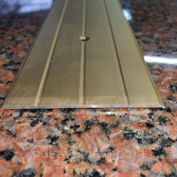 Підлоговий поріг алюмінієвий гладкий 38х2.5 мм, золото