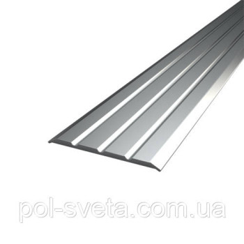 Підлоговий поріг алюмінієвий гладкий 38х2.5 мм, срібло