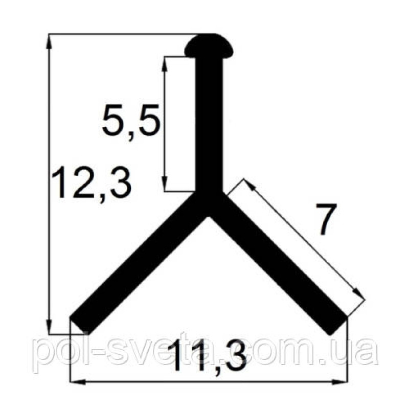 Профіль для плитки Алюмінієвий Y-подібний Анодування Срібло, 2.7 м