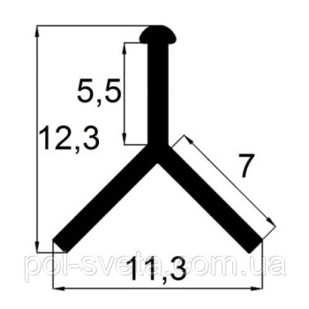 Профіль для плитки Алюмінієвий Y-подібний Анодування Срібло, 2.7 м